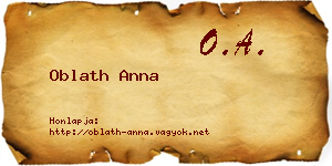 Oblath Anna névjegykártya