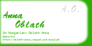 anna oblath business card